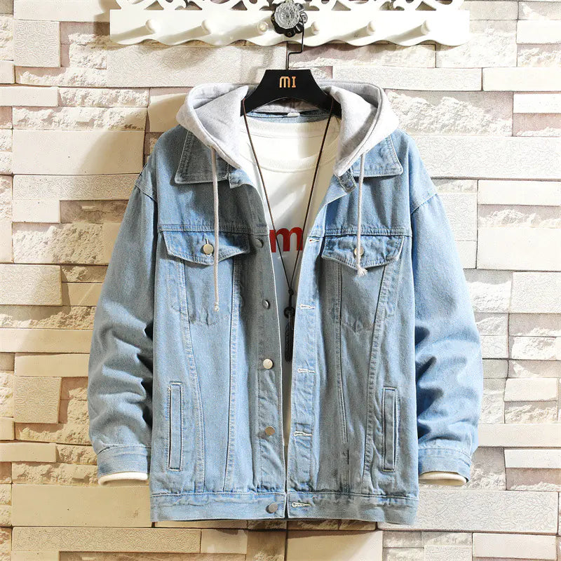 Men's Casual Loose-Fit Hooded Denim Jacket