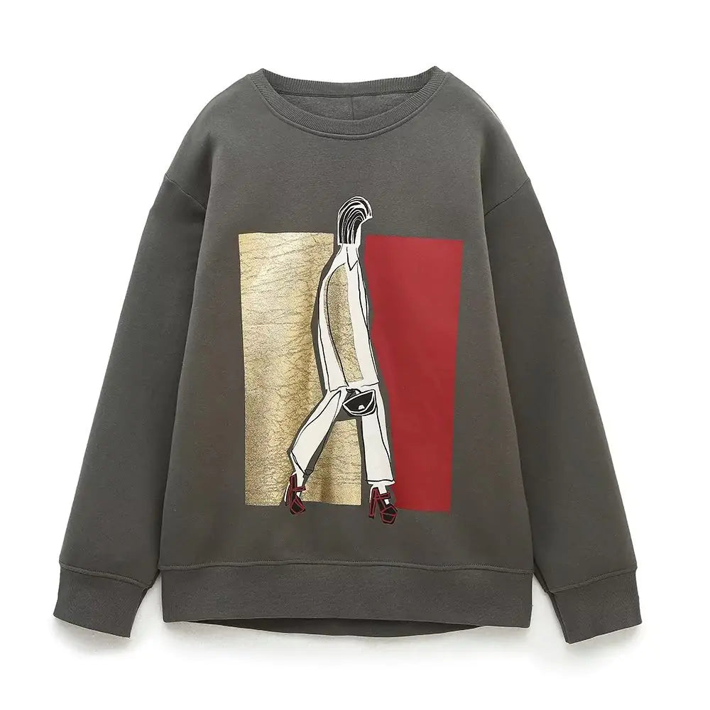 2023 Women's Casual 3D Printed Sweatshirt Long Sleeve