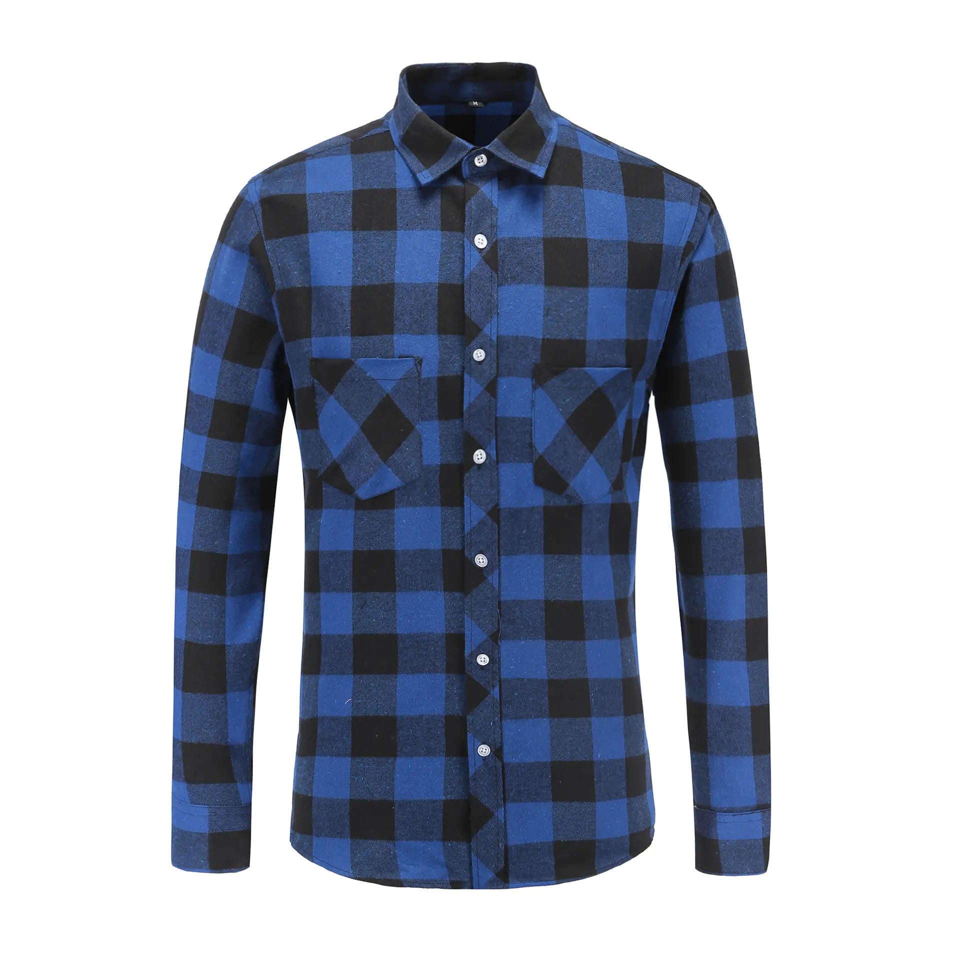 Men's Plaid Brushed Flannel Long Sleeve Shirt with Pockets