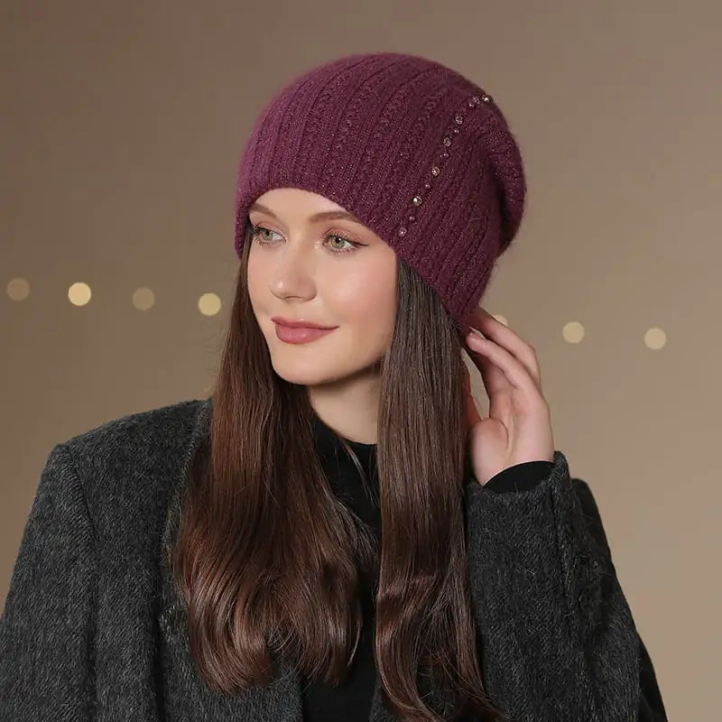 Fashionable Double-Layer Knitted Wool Warm Hat