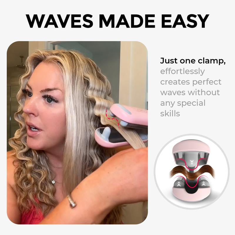 TYMO ROVY - 1.25 Inch Beach Waves Curling Wand & Heat Protectant Spray, Hair Curler Tool with Ceramic 3 Barrel for Women, Comfort, Thanksgiving Early Black Friday Sale, Gift, Dual Voltage Anti-Scald Easy to Use Styling Tool Gifting