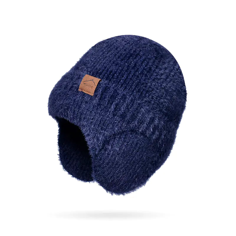 Warm Plush Knitted Cold-proof Earflaps Slipover Hat