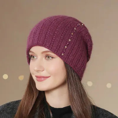 Fashionable Double-Layer Knitted Wool Warm Hat