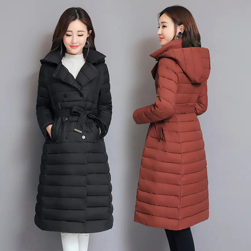 Mid-Length Women's Hooded Padded Down Coat