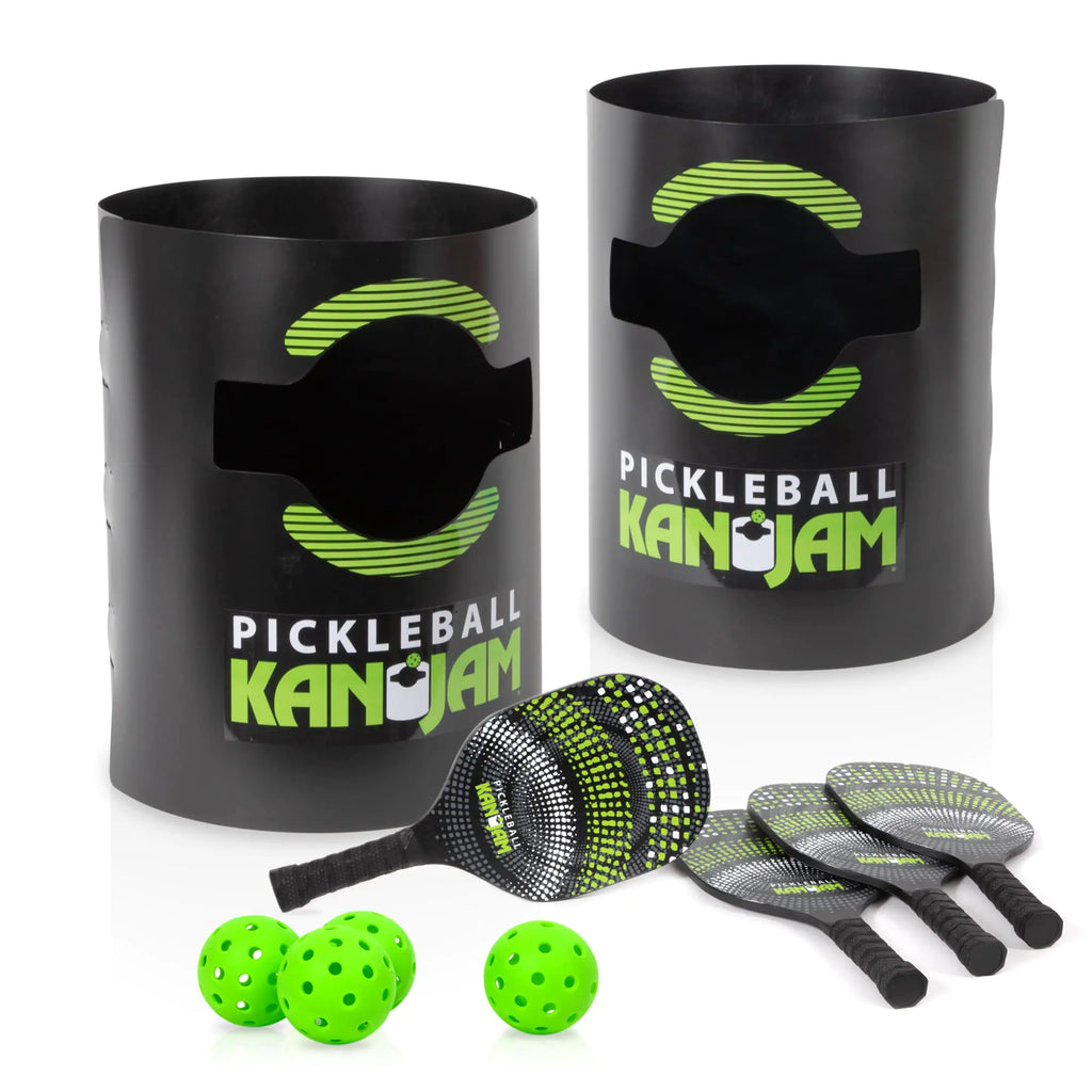Kan Jam Pickleball - Play Pickleball Anywhere - Team Based Pickle Ball Game - Includes 4 Pickleball Paddles & 4 PickleballsBlack/Green