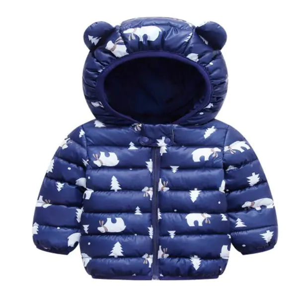 Children's Cute Down Cotton Jacket with Hood