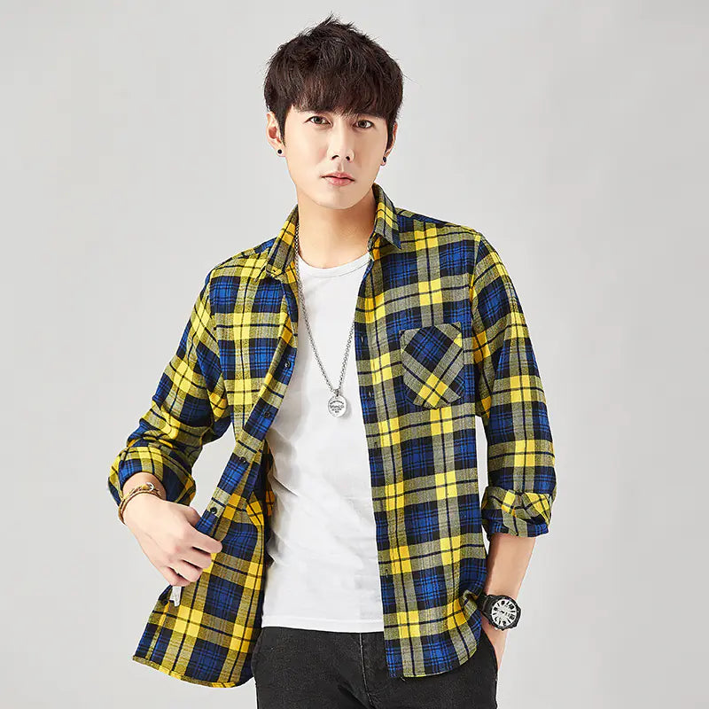 2023 Creative Long Sleeve Flannel Shirt for Men