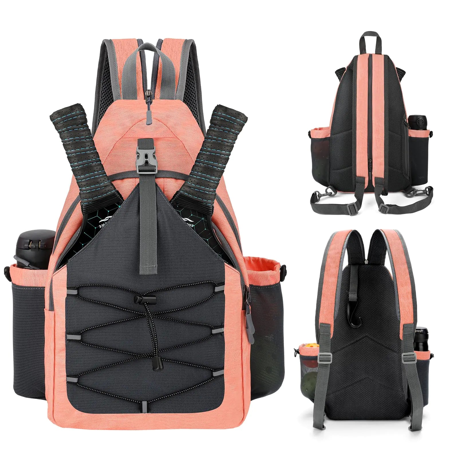 LUOKE Pickleball Bag for Women Pickleball Backpack Water Resistant Crossbody Sling Bag Chest Bag Paddle Pickleball Equipment Backpack Pickle Ball Paddle Bag