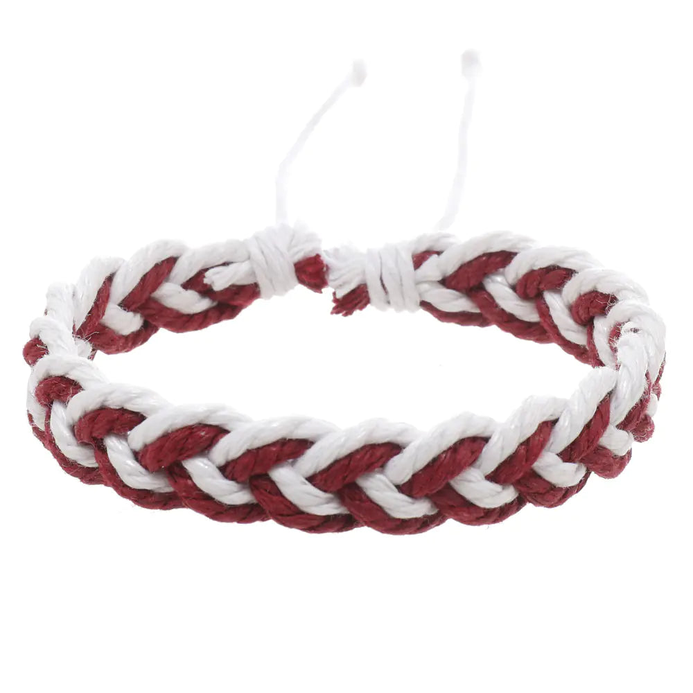 Handwoven Cotton String Bracelet in Artistic Style