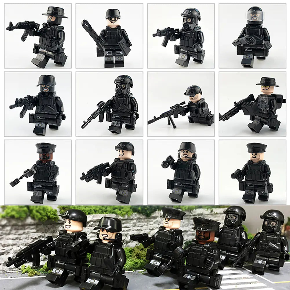 Explosive-Proof SWAT Police Action Figure Building Blocks