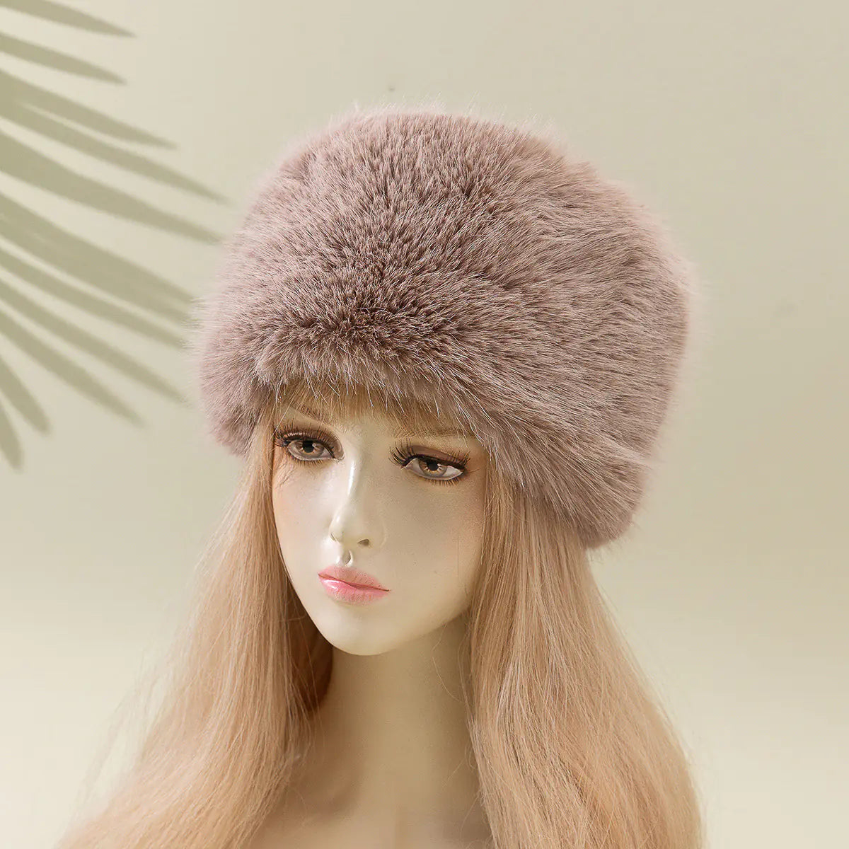 Women's Fox Fur Bucket Hat for Warm Ear Protection