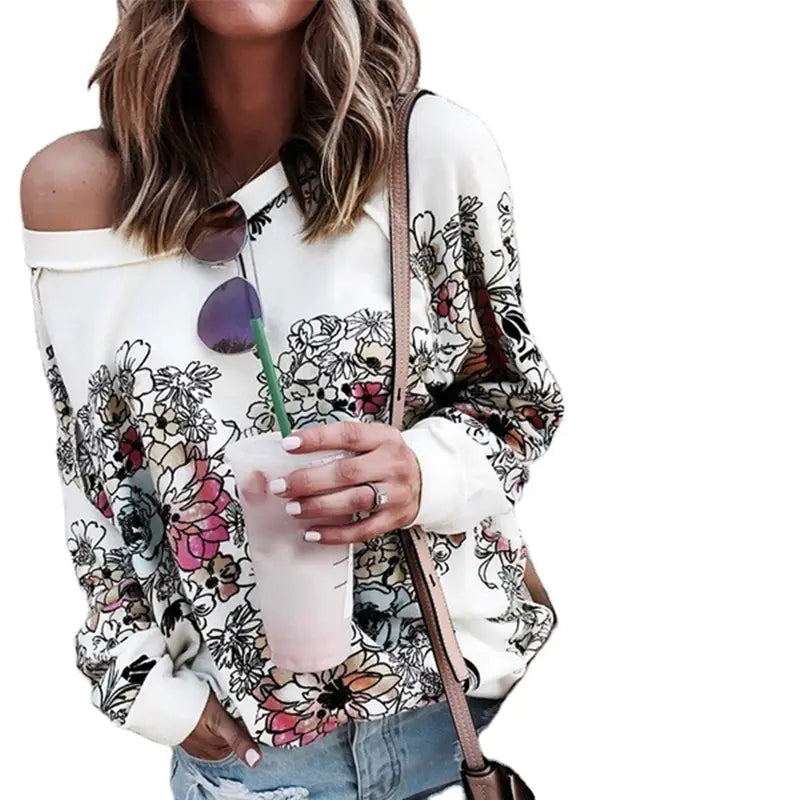 Women's Printed Long Sleeve Sweatshirt Jacket