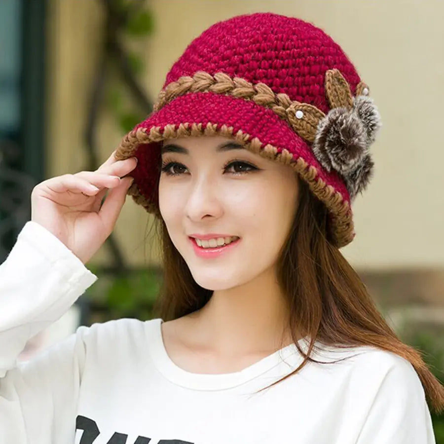 Warm Wool Knitted Earmuff Cap for Women (Fashionable)