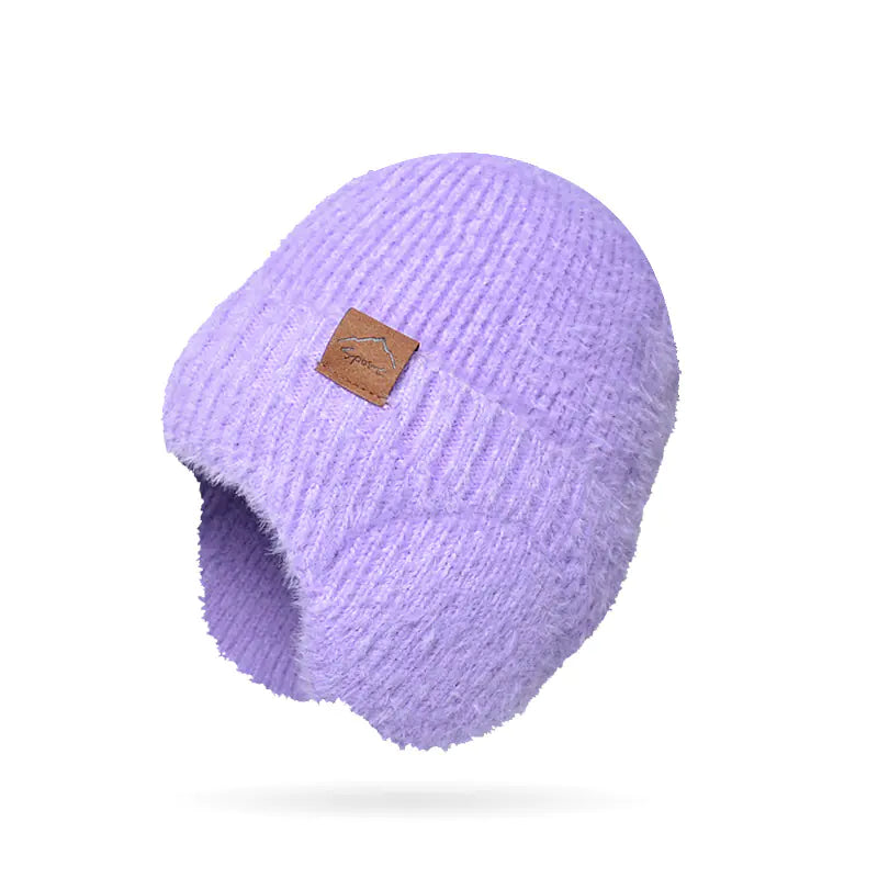 Warm Plush Knitted Cold-proof Earflaps Slipover Hat