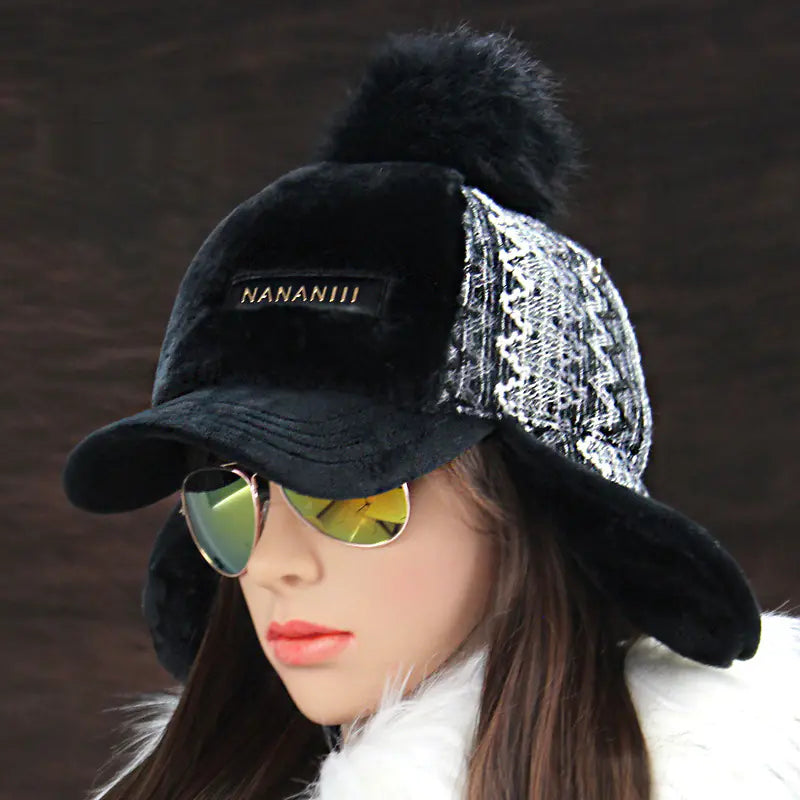 Winter Warm Ear Protection Baseball Cap with Thick Fleece