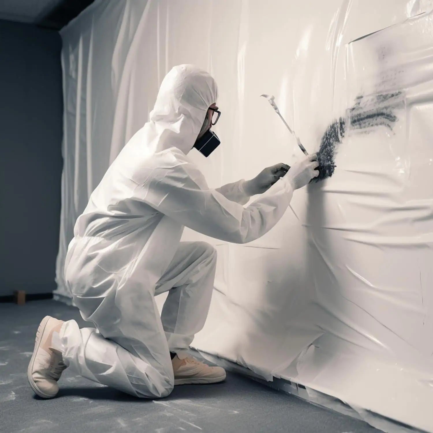 Medical Disposable Coveralls for Men Women Large Size Pack of 5 White Suit