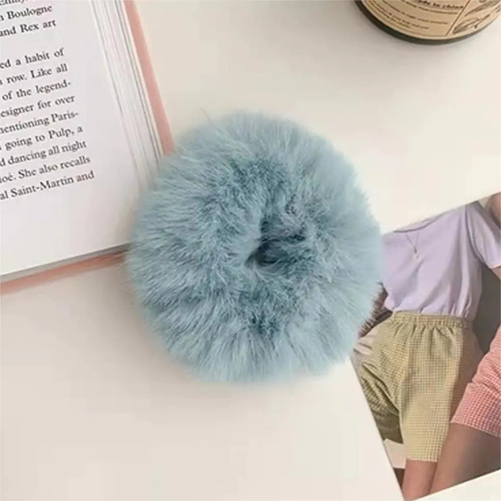 Fluffy Candy Color Hair Ties for Girls - Sweet Accessories