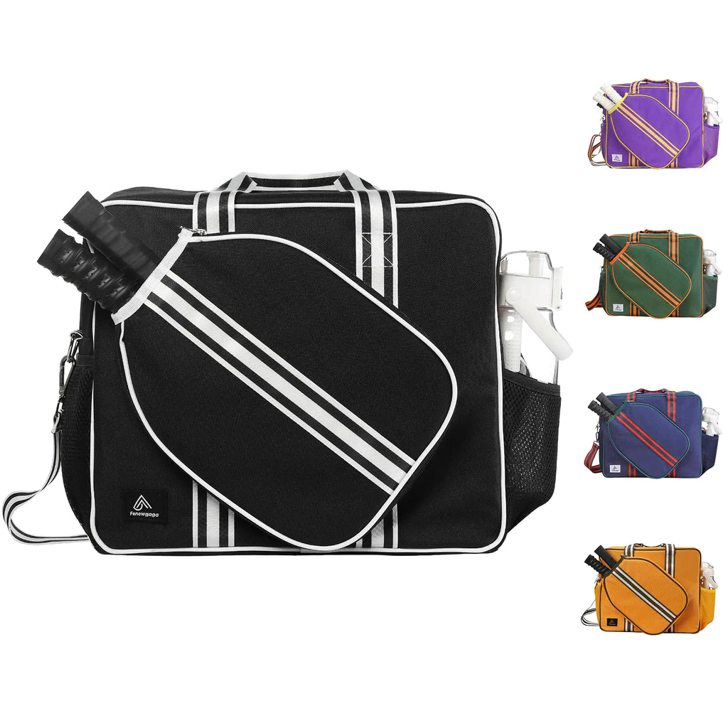 Pickleball Bags For Women&Man | Pickleball Bags With Insulated Drink Cooler Bag Fence Hooks | Pickleball Gift | Pickleball Tote Bag With Shoe Bag | Cute Pickleball Bag (Black)