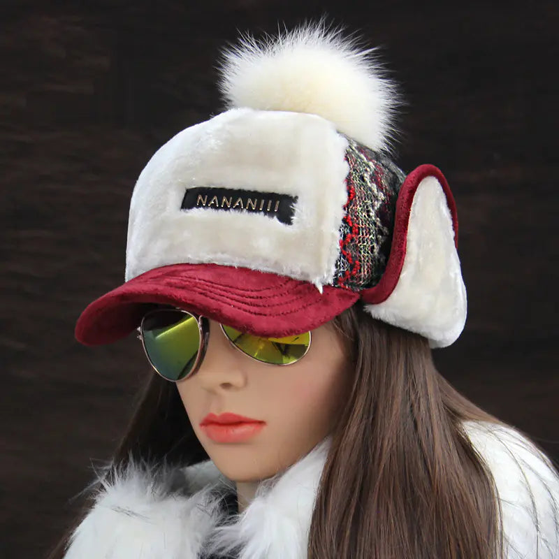 Winter Warm Ear Protection Baseball Cap with Thick Fleece