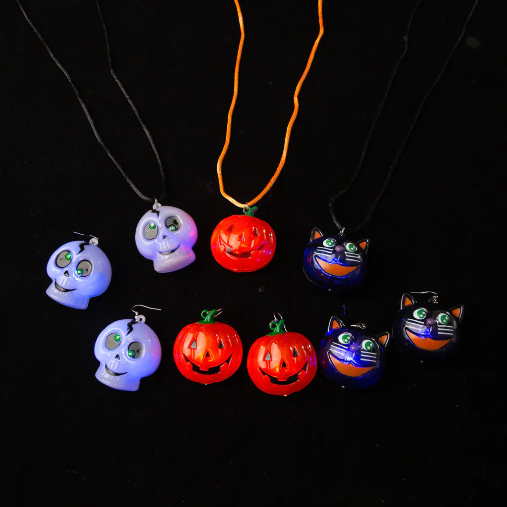 Cool Halloween Necklace Keychain with LED Pumpkin Ghosts