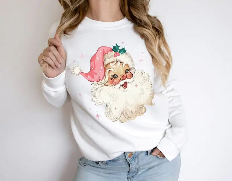 Santa Claus Pattern Women's Long Sleeve Sweater