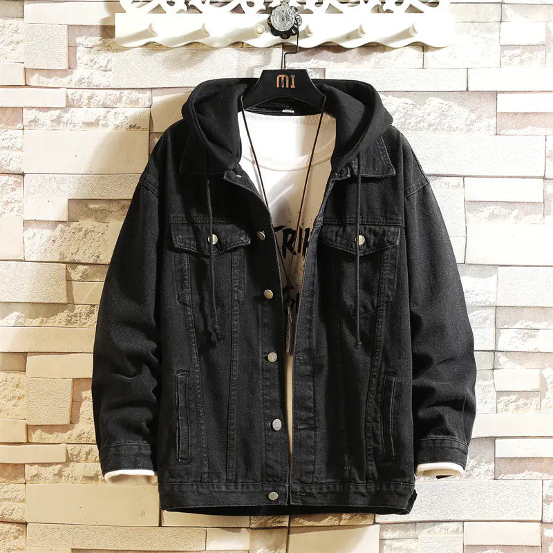 Men's Casual Loose-Fit Hooded Denim Jacket