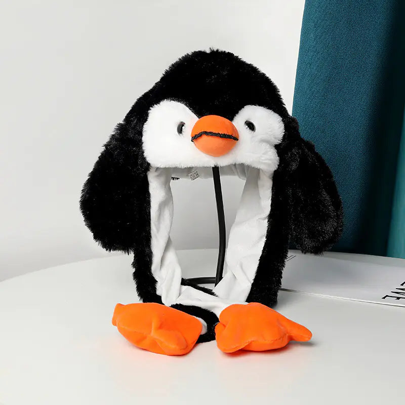 Warm Plush Hat with Moving Ears