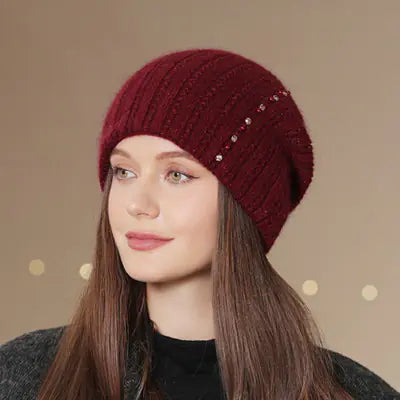 Fashionable Double-Layer Knitted Wool Warm Hat