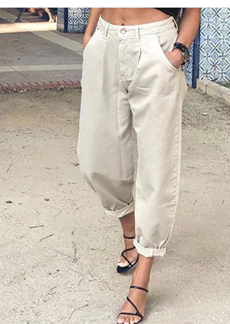 Loose High Waist Denim Trousers for Women