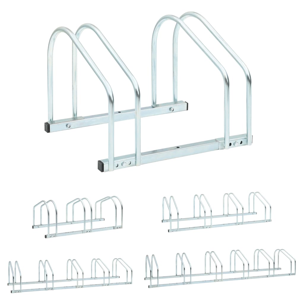 vidaXL Bike Rack Storage Bicycle Parking Stand for Bikes Galvanized Steel