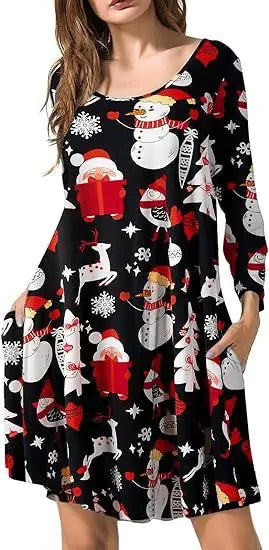 Christmas Printed Dress