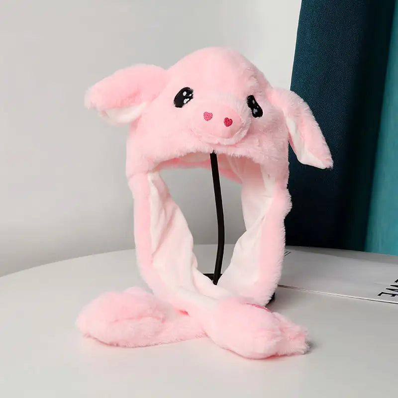 Warm Plush Hat with Moving Ears