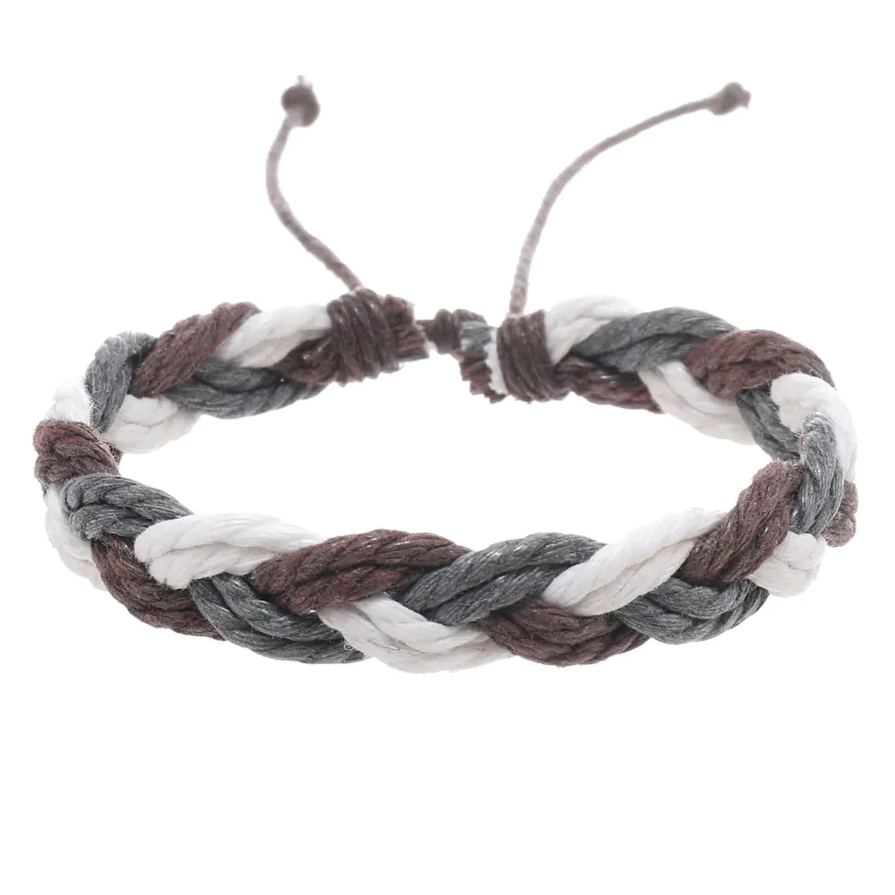 Handwoven Cotton String Bracelet in Artistic Style