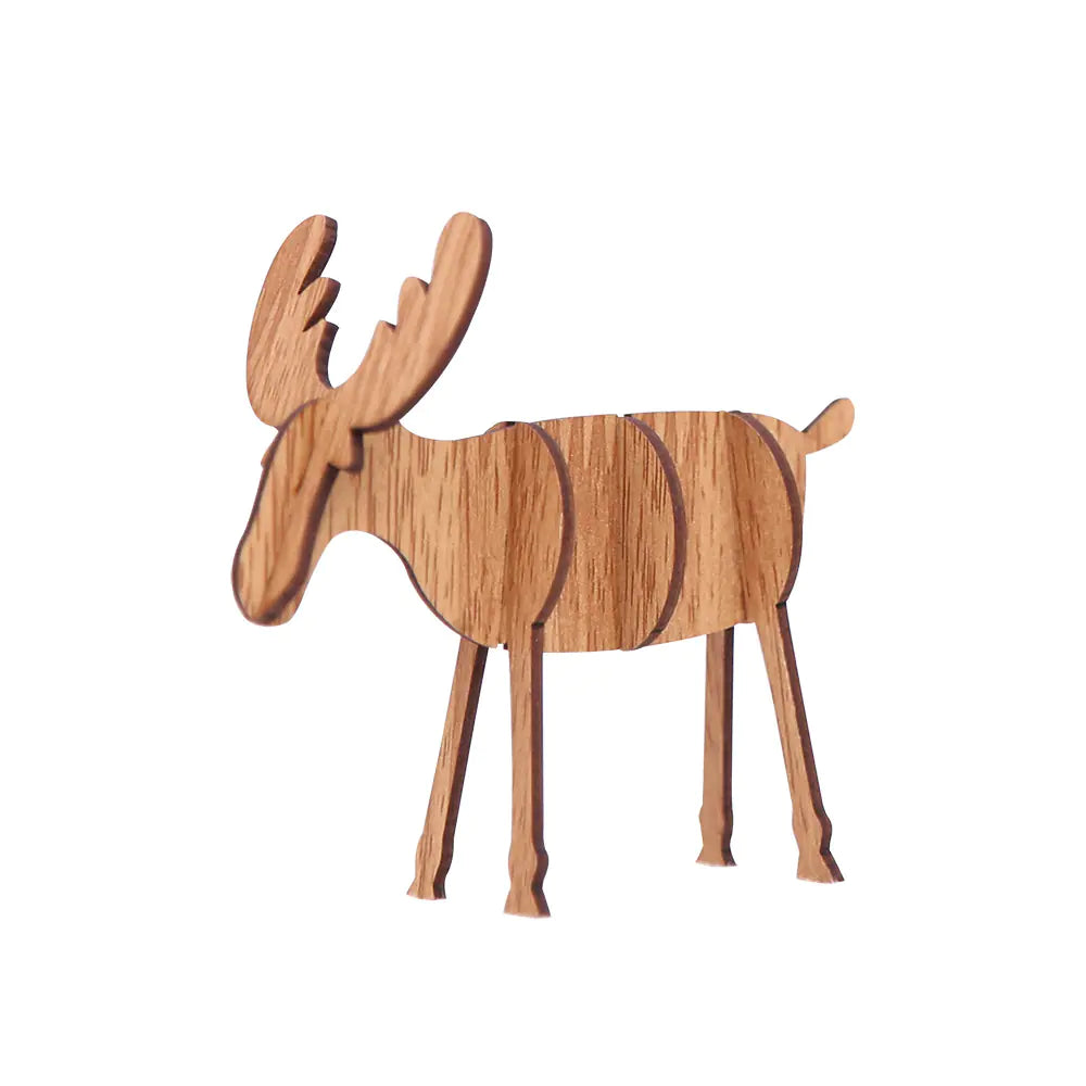 Wooden Christmas Reindeer Decor and Tree Ornament