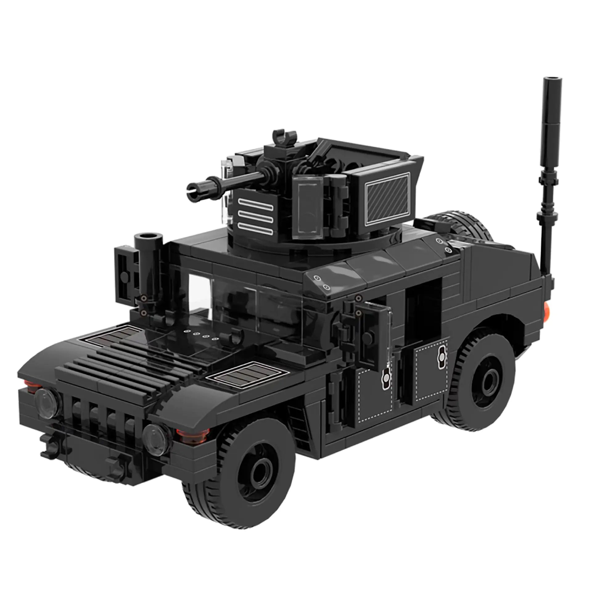 Black SWAT Armored Vehicle Building Blocks Compatible with LEGO